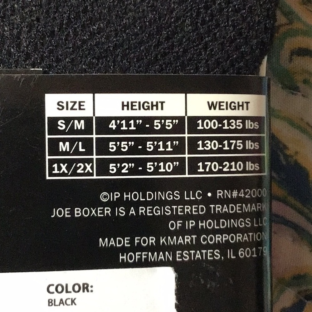 Joe Boxer Black Net Tights 1x/2x (0083) - Picture 3 of 3